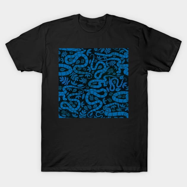 Snake block print T-Shirt by Kimmygowland